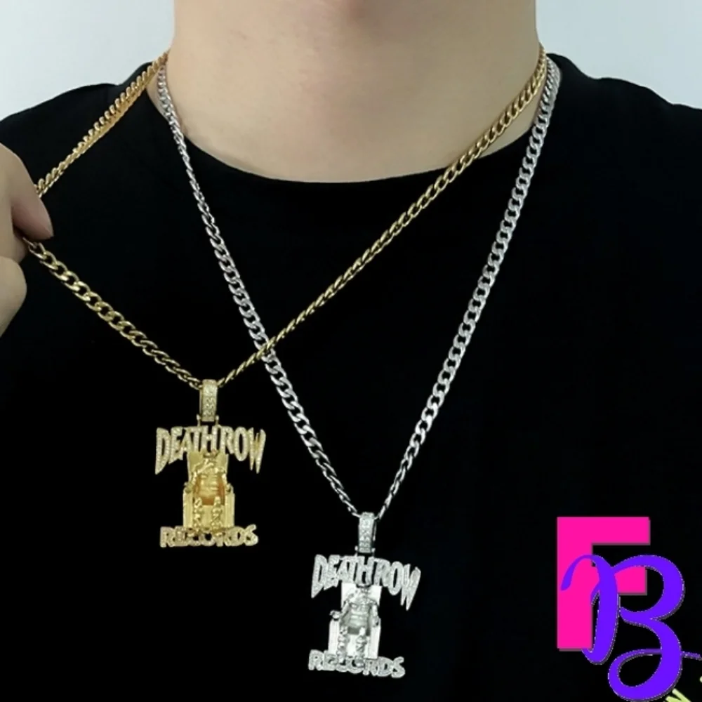 *NEW!* 14K Iced Death Row Records Pendant & Chain - Picture 10 of 16